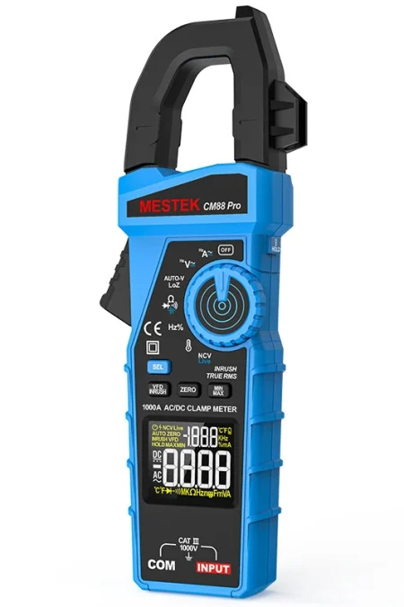 MESTEK CM88 Pro Clamp Meter 6000 Counts True RMS 1000A AC/DC Current Meter 1000V DC Voltage Multimeter Electrical Tester
