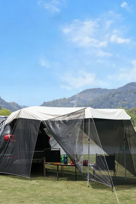 Xmund Car Tent Sun Shelter, Universal Rear Tent with Storage Bag, 4-6 People, Outdoor Travel Camping, Waterproof Roof Te