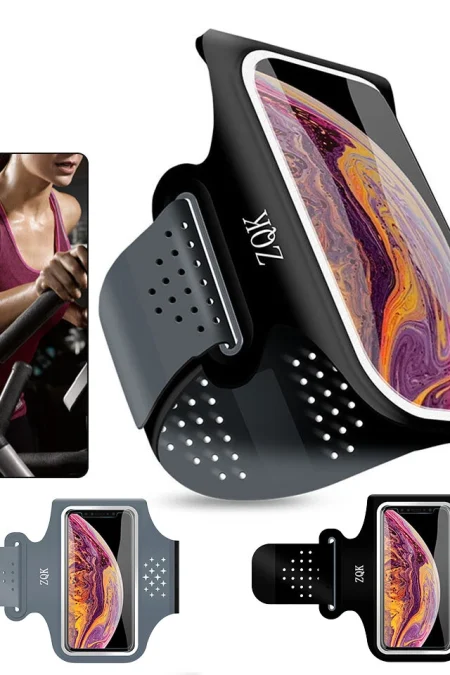 6.5'' Running Arm Bag Sports Waterproof Sweatproof Touch Screen Night Reflective Phone Bag for Outdoor Riding Hiking Fit