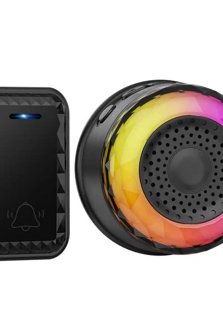 Smart Alarm Doorbell 110dB 350m Wireless Range 6 LED Lighting Modes 62 Ringtones IP44 Waterproof Night Light Doorbell