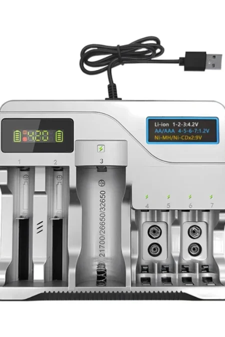 MS-5D889 18650 Battery Charger 7 Slots LCD Rechargeable Batteries Charging For 4.2V AA AAA 18650 26650 16340 Lithium Int