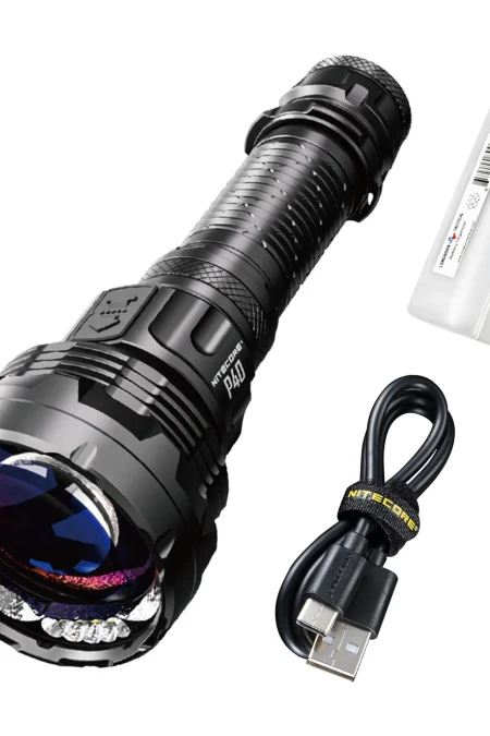Nitecore P40 Long-Range LEP Flashlight 2000 Lumens 3171 Yards Beam Distance USB-C Rechargeable Spotlight & Floodlight Wa