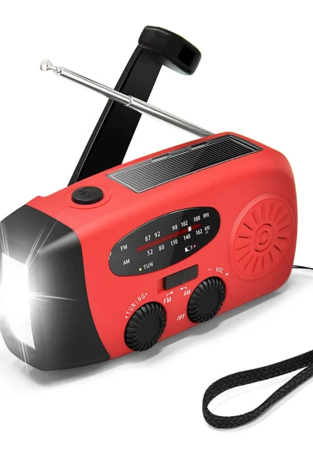 Emergency Radio AM/FM Solar Hand Crank USB Charging Generator 2000mAh Power Bank Flashlight