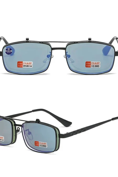 Flip Cover Sunglasses Reading Glasses Multifunctional 180-degree Up Down Design HD Anti-blue light Presbyopia Glasses