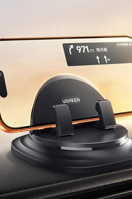 UGREEN LP995 Dashboard Phone Holder Car Mount 360° Rotation Heat Resistant Up to 80°C Adhesive Base Anti Shake for Phone