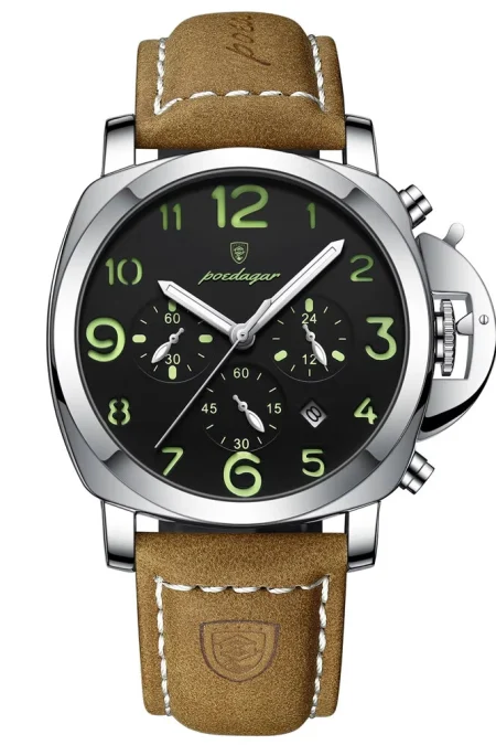 POEDAGAR Multifunctional Luminous Men's Quartz Watch Luxury Business Casual Male Wristwatch Calendar Waterproof