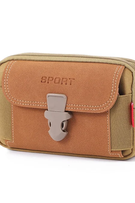 Outdoor 6.5'' Phone Canvas Men Waist Bag Large Capacity Small Portable Coin Key Storage Belt Pack for Travel Camping