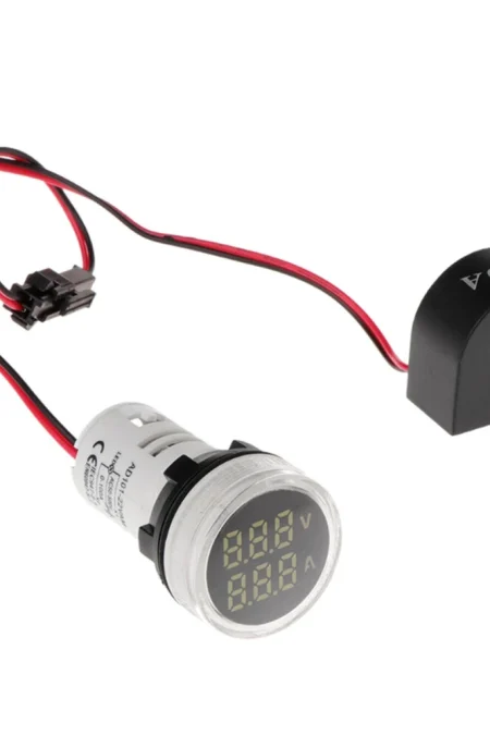 3pcs White Light 2in1 22mm AC50-500V 0-100A Amp Voltmeter Ammeter Voltage Current Meter With CT Au23
