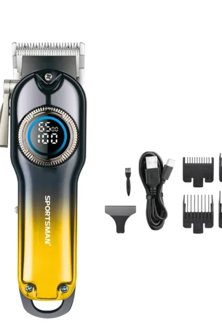 SPORTSMAN Professional Electric Hair Clipper LCD Display 1500mAh USB Rechargeable Salon Electric Hair Trimmer