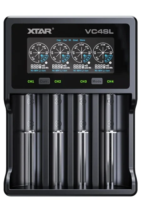XTAR VC4SL Intellegent LCD Battery Charger USB C QC3.0 Fast Charge 1.2V Ni-MH AAA AA Batteries Rechargeable Li ion 18650