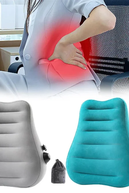 IPRee Ergonomic Inflatable Lumbar Support Pillow, Press Type Cushion, Enhances Back Comfort During Long-distance Flights