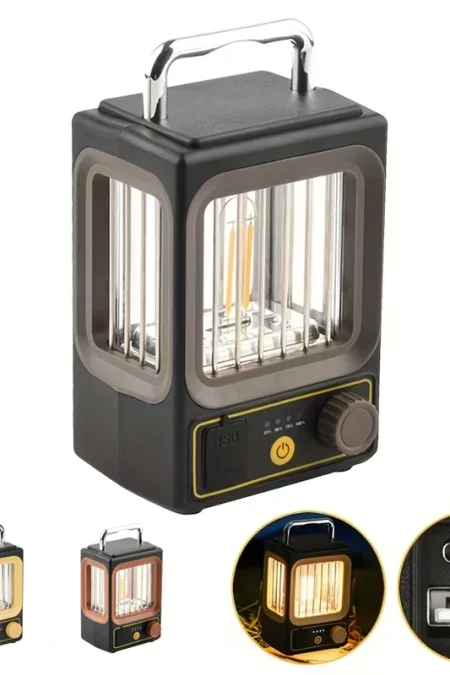 IPRee Outdoor Camping Lantern, USB Soalr Rechargeable Flashlight Portable Work Light Tent Light Featuring Stepless Dimmi