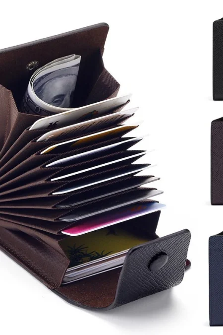 Men Genuine Leather Credit Card Holder Wallet Men Multi Card Slot ID Credit Case Card Case Money Bag Coin Purse Pocket B