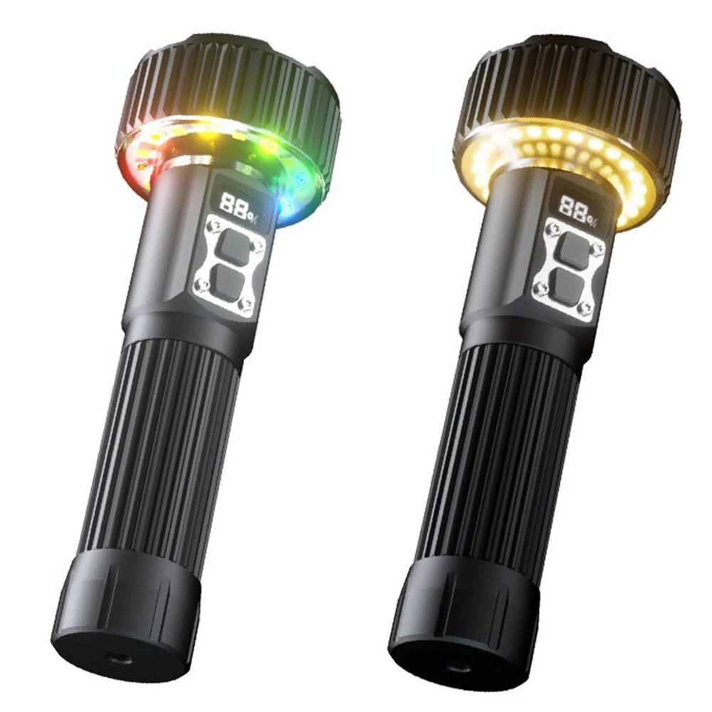 Ultra Bright Aluminum Alloy Flashlight With COB Atmosphere Light Long Endurance Fast USB Rechargeable Portable Light for