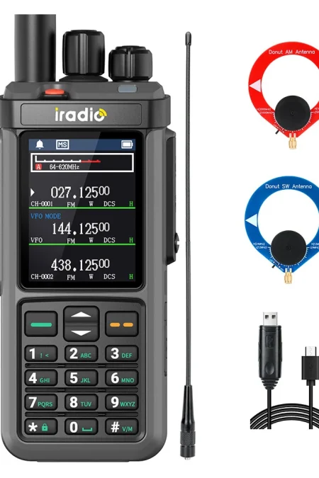Iradio UV-98 PLUS 10W Walkie Talkie Multi Band Radio 2.4 Inch Screen Cross Band Repeater 1024 Channels Type-C Charging C