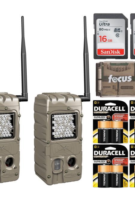 Cuddeback CuddeLink Power House IR 20MP Trail Camera (2-Pack) with Batteries and 16GB SD Card Bundle