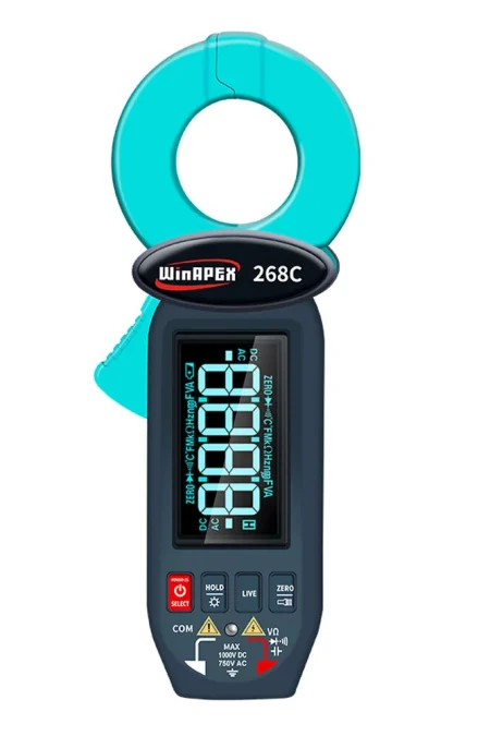 WinAPEX 268C Leakge Current Tester Clamp Meter AC 60mA-100A 0.01mA Resolution High Precision Leakage Type-C Rechargeable