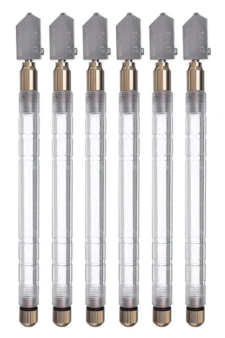 6Pcs TOYO Glass Cutter TC-17 Plastic Handle Straight Cutting Tool Self-oiling