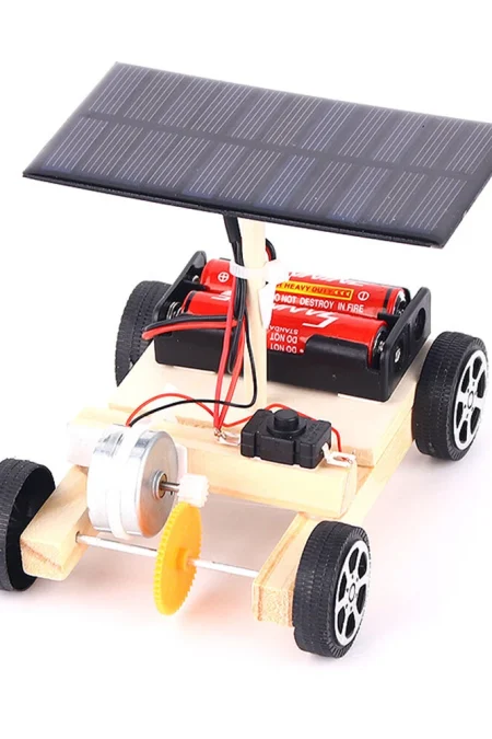 Wooden Solar Electric Vehicle Model Assembly Kit DIY Children's Science Experiment Education Puzzle Toy Student Technolo