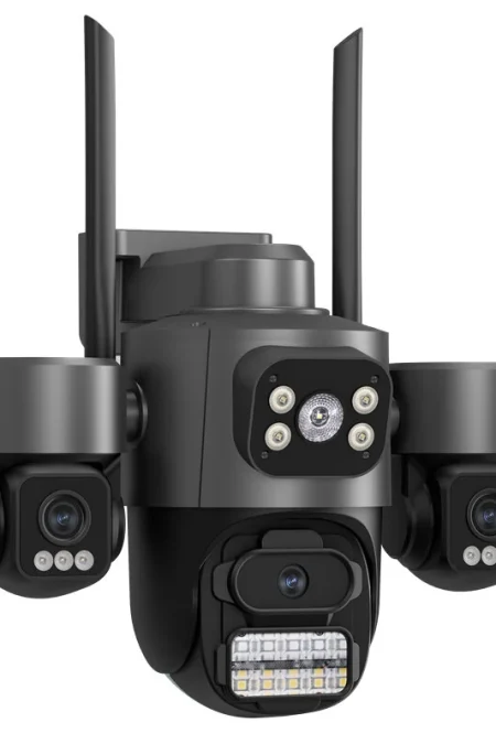 Guudgo 3MP 5X Zoom Triple Lens Security Camera Outdoor Wireless 360 View WiFi Cloud Storage AI Human Detection Night Vis