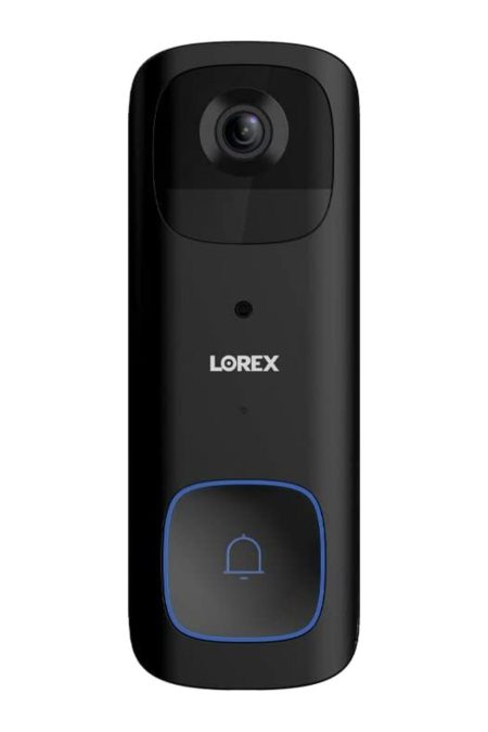 Lorex 2K Battery Video Doorbell with Color Night Vision, Person Detection, and 2-Way Talk (Black)