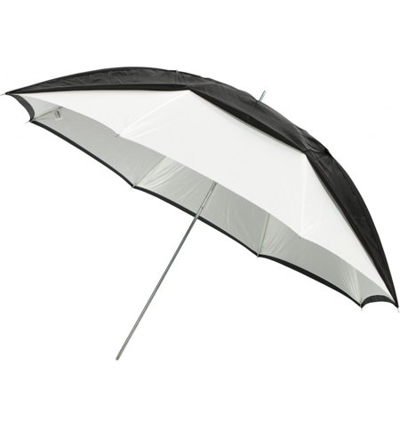 Westcott Optical White Satin 45 inch Convertible Umbrella with Removable Black Cover
