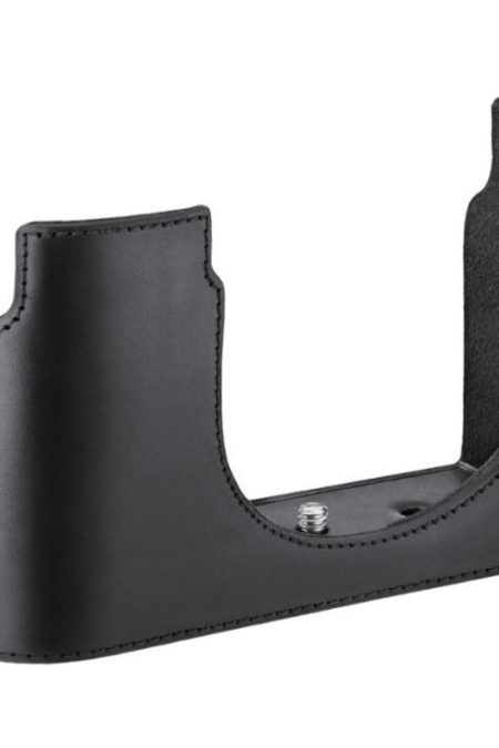 Leica Vegetable-Tanned Leather Half-Case for Q3 Camera with Additional Compartment (Black)
