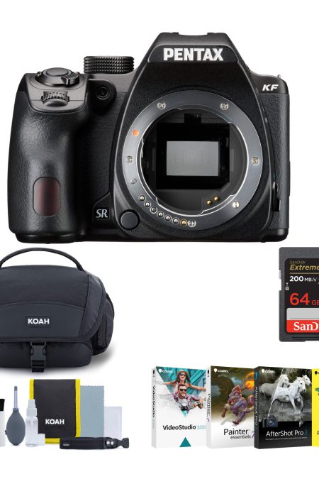 Pentax KF DSLR Camera Body (Black) with Accessory Kit, Photo Edit Software, Memory Card