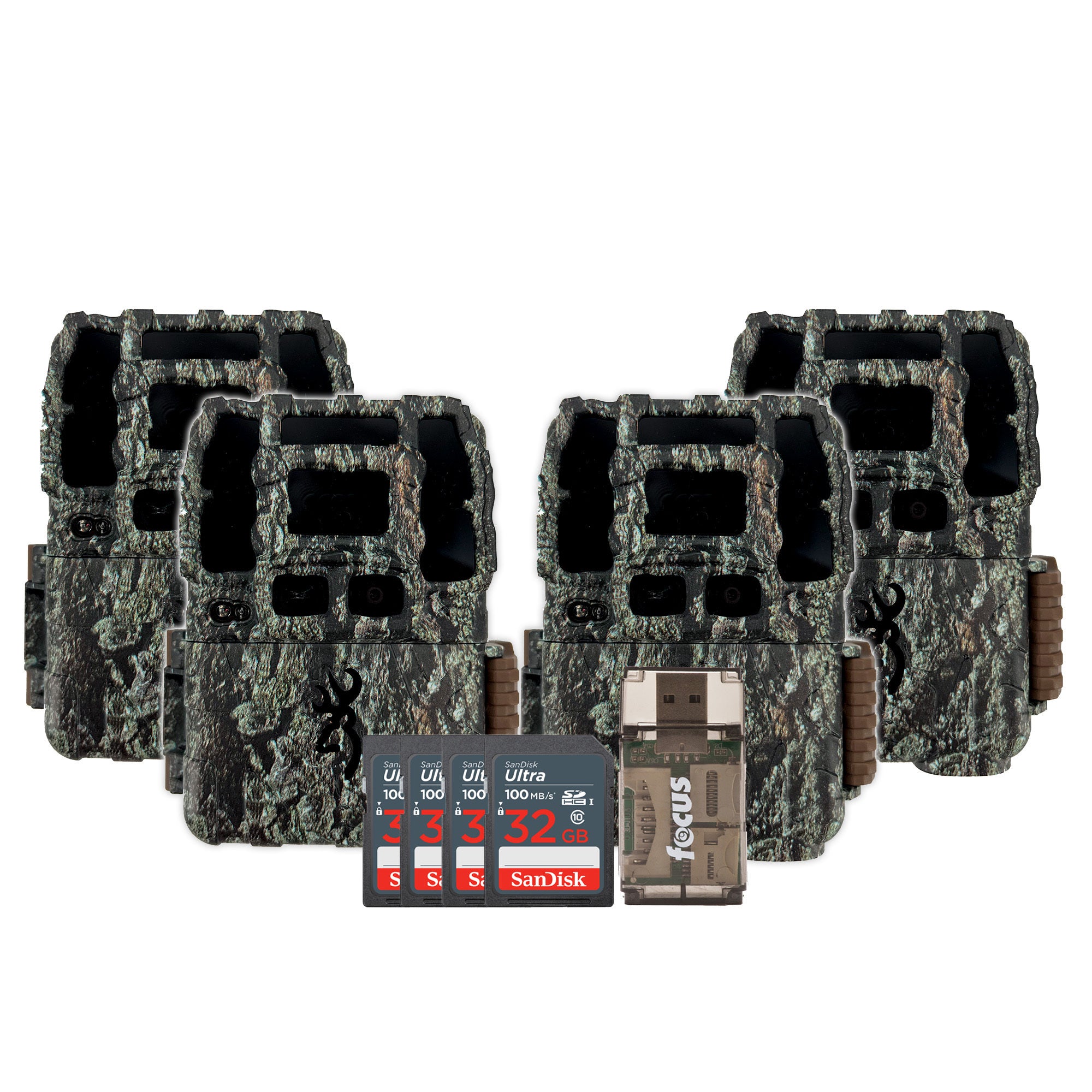Browning Trail Camera Dark Ops Pro DCL NANO Trail Camera 4-Pack with Four 32GB Cards and Reader