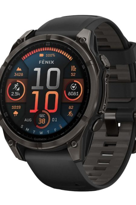 Garmin Fenix 8 Sapphire 47mm GPS Smartwatch with 1.4-Inch AMOLED Display (Black and Pebble Gray)