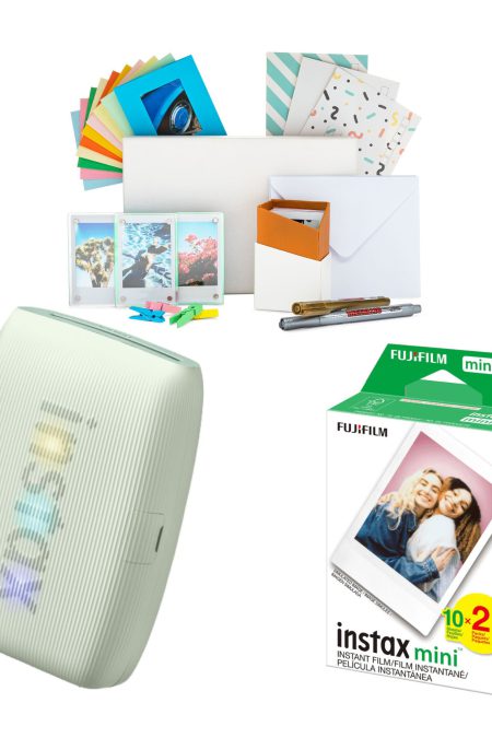 Fujifilm Instax Mini Link 3 Compact Smartphone Printer (Sage Green) with Focus Camera Kit Bundle