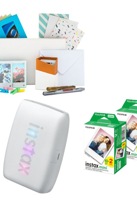 Fujifilm Instax Mini Link 3 Compact Smartphone Printer (Clay White) with Focus Camera Kit Bundle