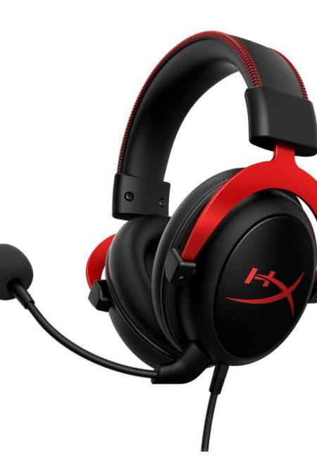 HyperX Cloud II Wired Gaming Headset with Memory Foam and Leatherette and 53mm Drivers (Black-Red)