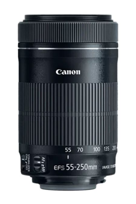 Canon EF-S 55-250mm f/4-5.6 IS STM Telephoto Zoom Lens, 58mm Filter Thread (Black) (Certified Refurbished)