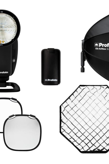 Profoto A10 Sony On-Camera Flash Light with Clic Softbox 2.3 Octa and Clic Softgrid 2.3 Octa Bundle