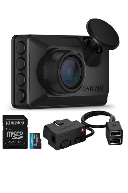 Garmin Dash Cam X110 1080p Camera with 140-Degree Field of View and Voice Control (Black) Bundle