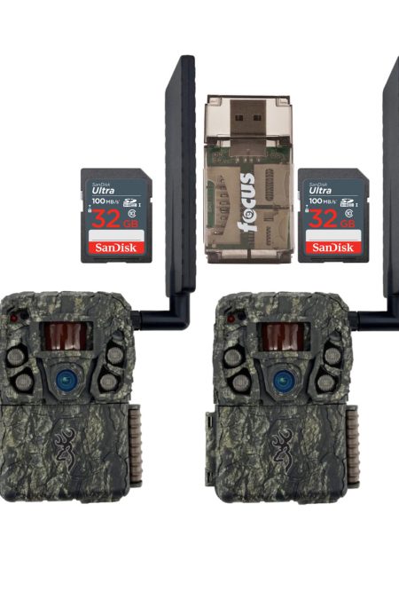 Browning Trail Camera 24MP Defender Wireless Vision Pro HD (2-Pack) with 2x 32GB Memory Card Bundle