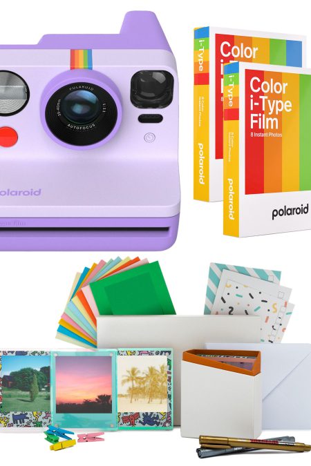 Polaroid NOW Gen 2 Camera in Purple with Double Pack Film and Photo Box Kit
