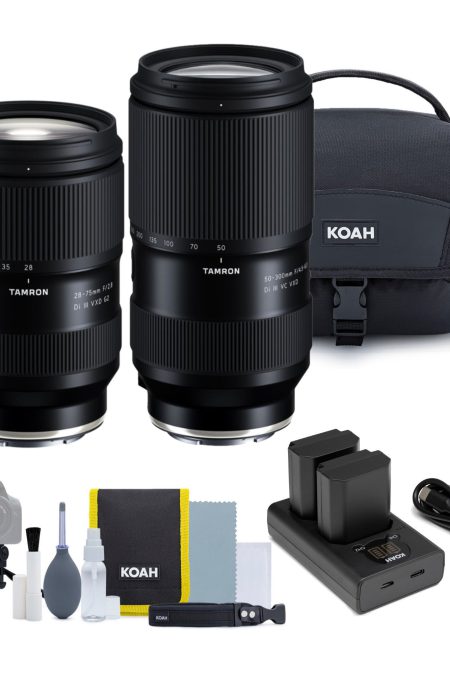 Tamron 50-300mm F4.5-6.3 Di III VC VXD Lens for Sony E-Mount (Model A069S) with 28-75mm Lens Bundle