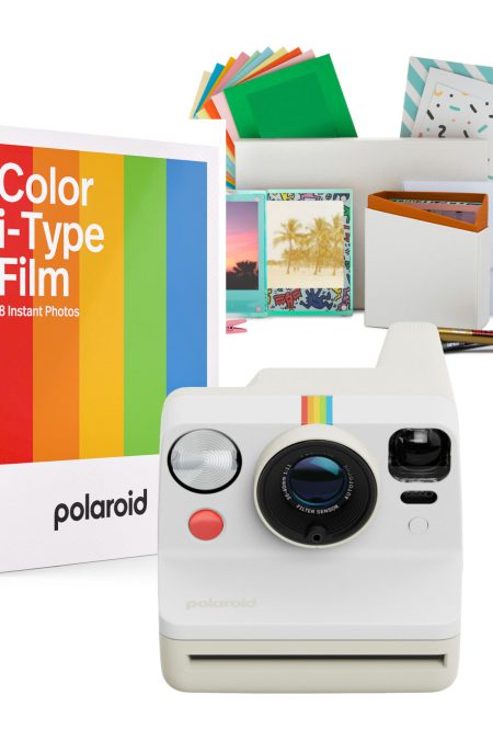 Polaroid Now Generation 3 Analog Instant Camera and Focus Polaroid Film Kit (Pebble White) Bundle