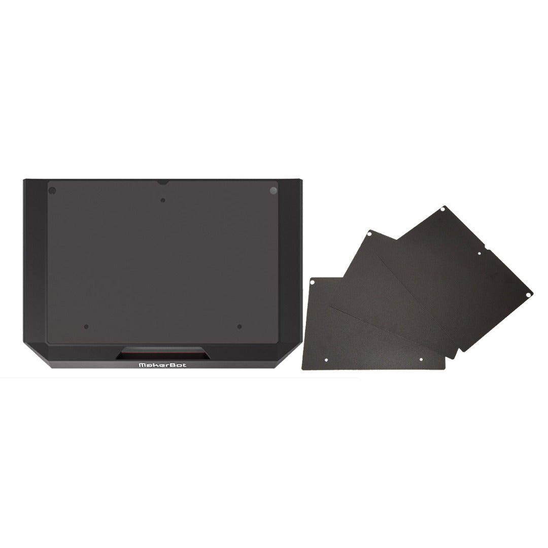 MakerBot Replicator Plus Flex Build Plate Kit (Black) with Grip Surface Sheet Bundle