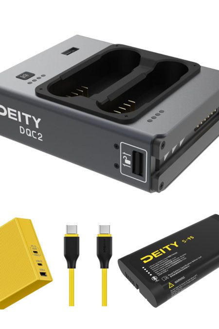 Deity DQC2 2-Bay Smart Battery Charger with Battery Indicator and USB-C Input Ports (Black) Bundle