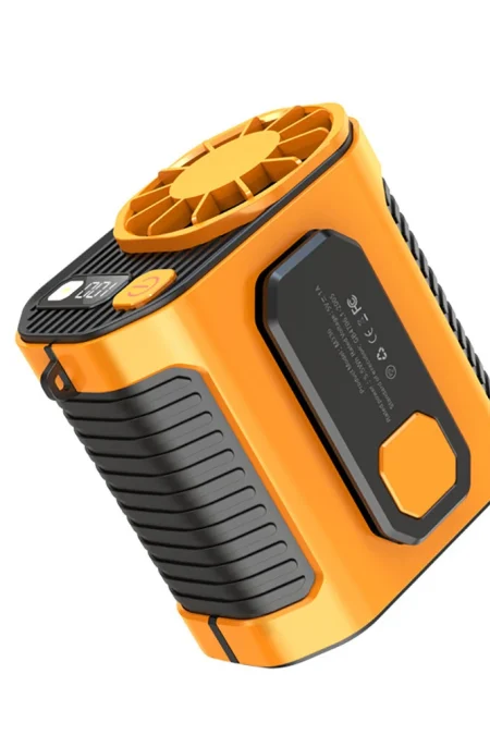 Outdoor Camping Fan Hanging Waist Fan 5000mAh Portable Waist Fan with Power LED Lighting For Camping, Hiking, And Runnin