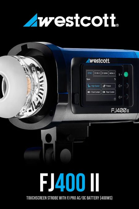 Westcott FJ400 400Ws Strobe with AC and DC Lithium Polymer Battery with Beauty Dish Switch Bundle