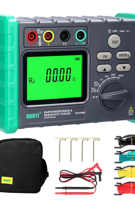 DY4100A DY4100B High Accuracy Digital Grounding Resistance Tester Multi Gear Voltage Meter Soil Resistivity Measurement