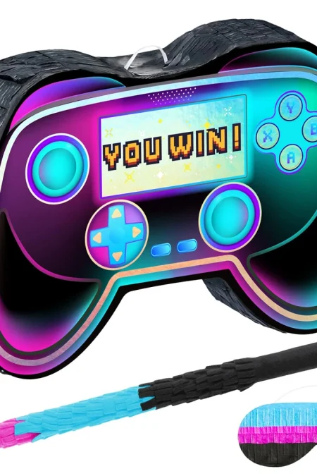 Game on Theme GamePad Pinata Bundle with Blindfold Stick for Birthday Game Night Party Decoration Toys