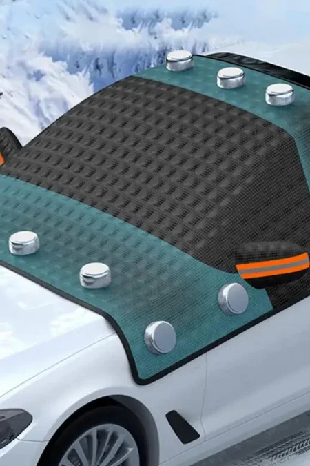 Universal Magnetic Car Snow Cover Thickened Frostproof Car Hood Half Cover Front Windshield Cover For All Seasons