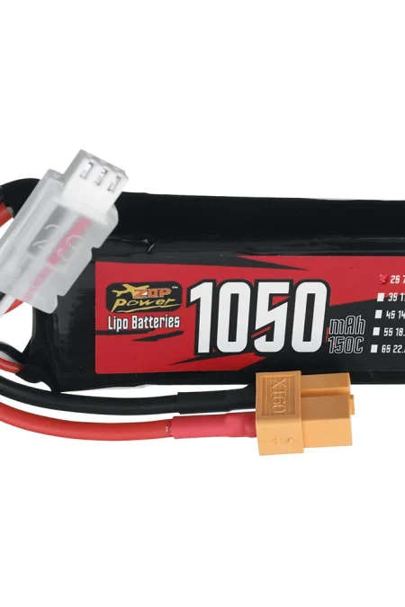 ZOP Power 7.4V 1050mAh 150C 2S LiPo Battery XT60 Plug for RC Drone
