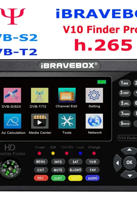 iBRAVEBOX V10 Finder Pro H.265 DVB-S2/T2 Advanced Finder with High-Performance Flash Memory and LNB/Tuner Input