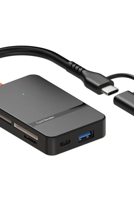 8-in-1 USB3.0 Card Reader with Type-C/Lightnig Interface Micro SD TF CF MS Memory Card Adapter 5Gbps High Speed Support